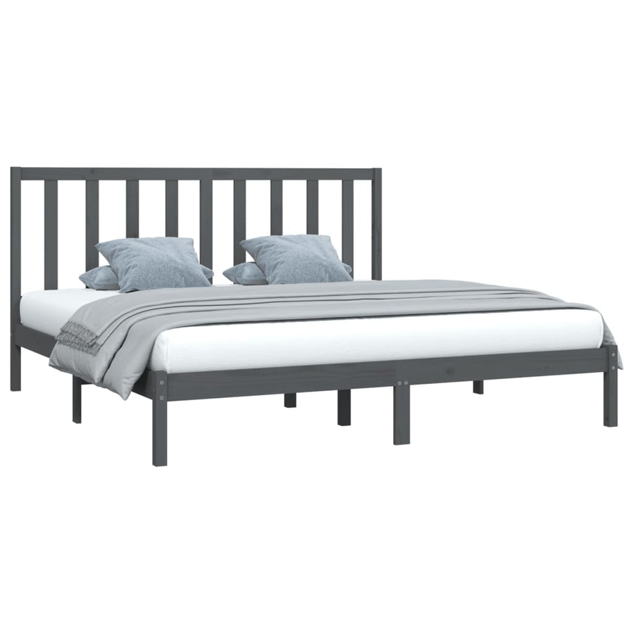Bedframe Massief Grenenhout 200 x 200 cm Grijs
