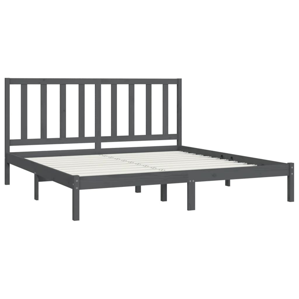 Bedframe Massief Grenenhout 200 x 200 cm Grijs