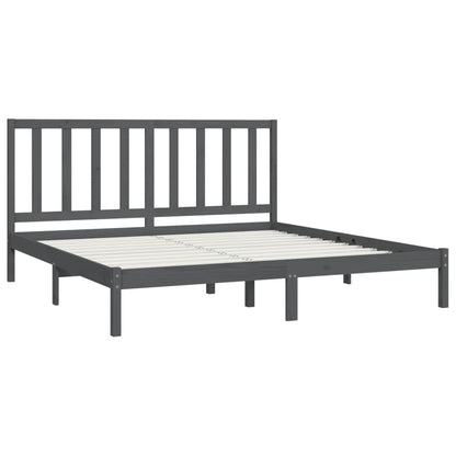 Bedframe Massief Grenenhout 200 x 200 cm Grijs