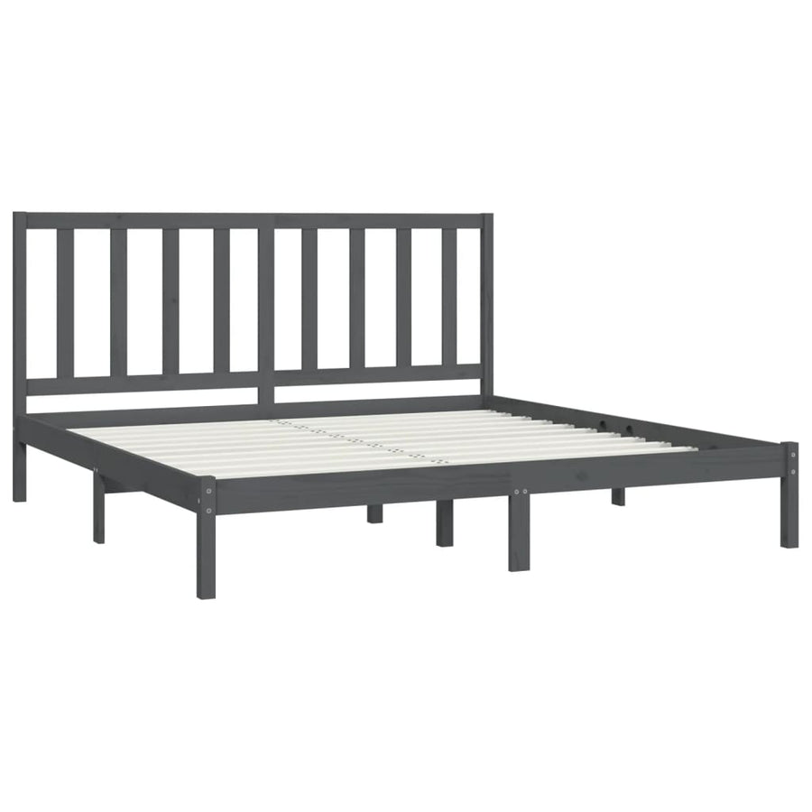 Bedframe Massief Grenenhout 200 x 200 cm Grijs