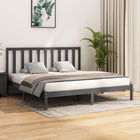 Bedframe massief grenenhout grijs 200x200 cm