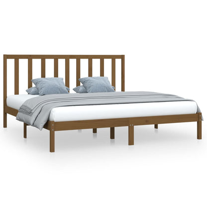 Bedframe Massief Grenenhout 200 x 200 cm Honingbruin