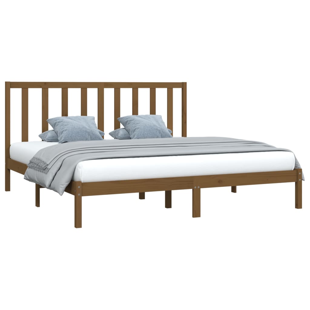 Bedframe Massief Grenenhout 200 x 200 cm Honingbruin