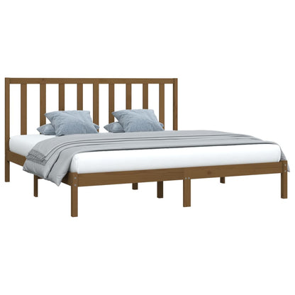 Bedframe Massief Grenenhout 200 x 200 cm Honingbruin