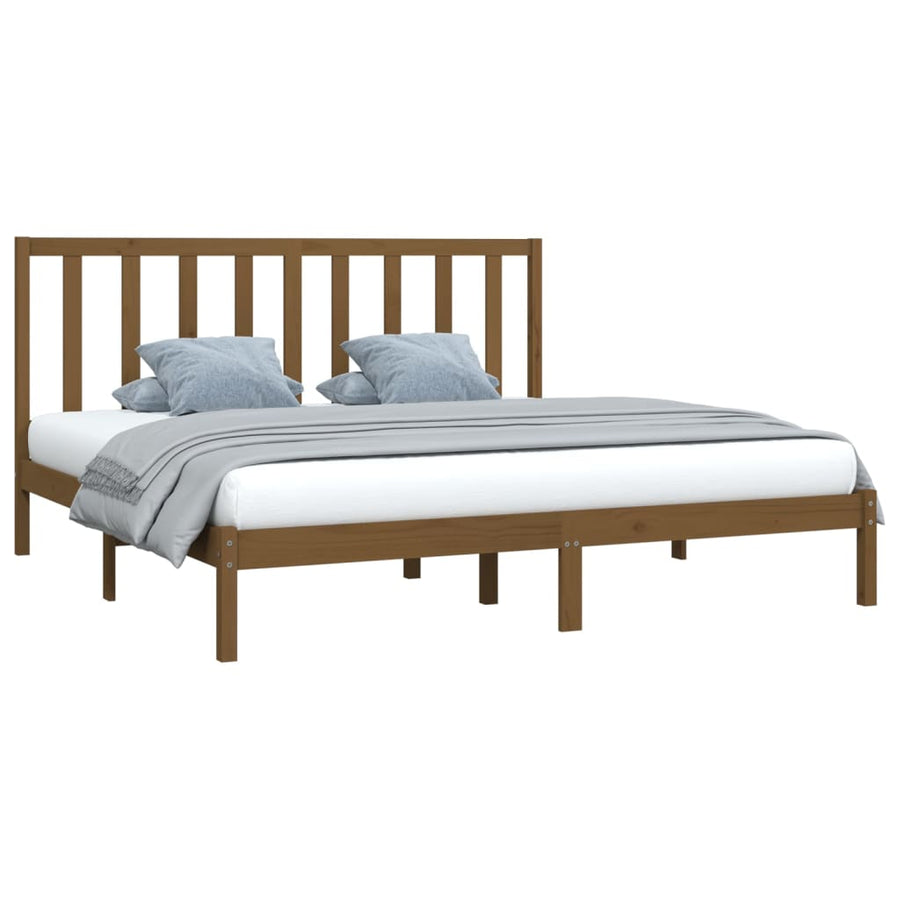 Bedframe Massief Grenenhout 200 x 200 cm Honingbruin
