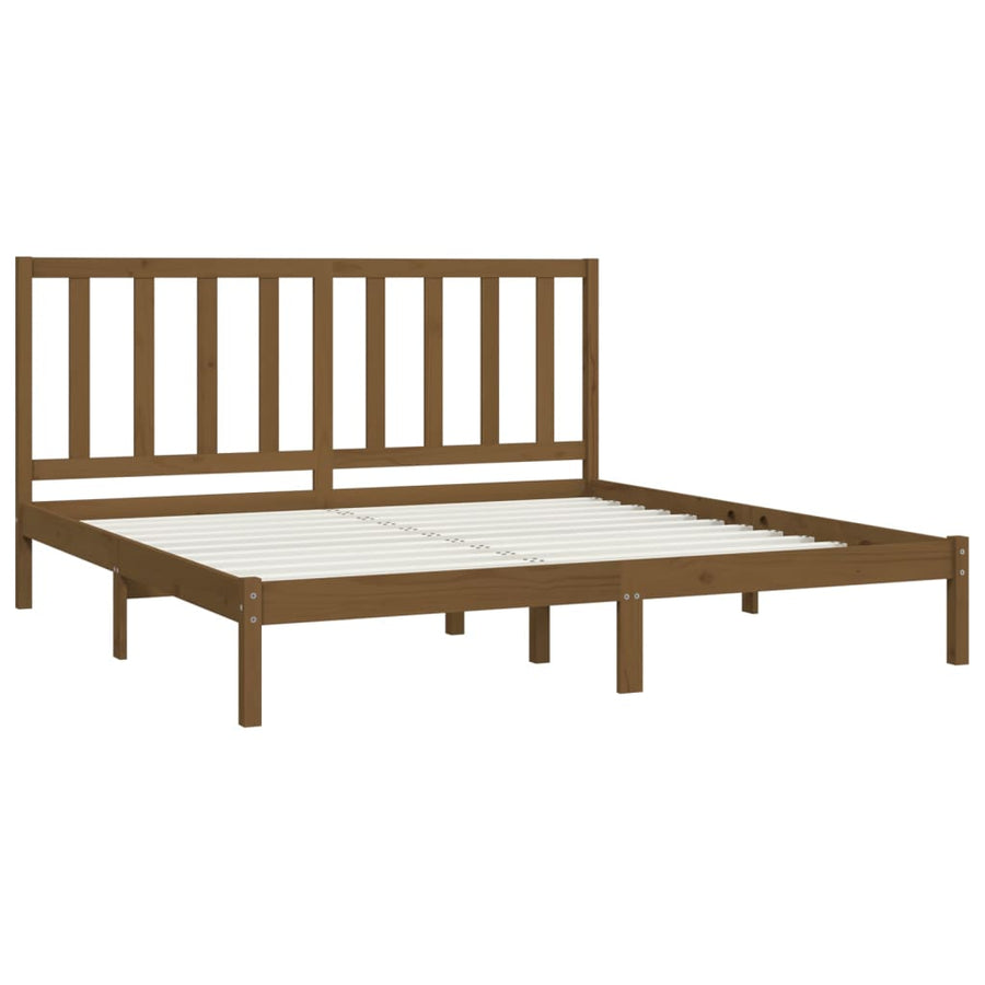 Bedframe Massief Grenenhout 200 x 200 cm Honingbruin