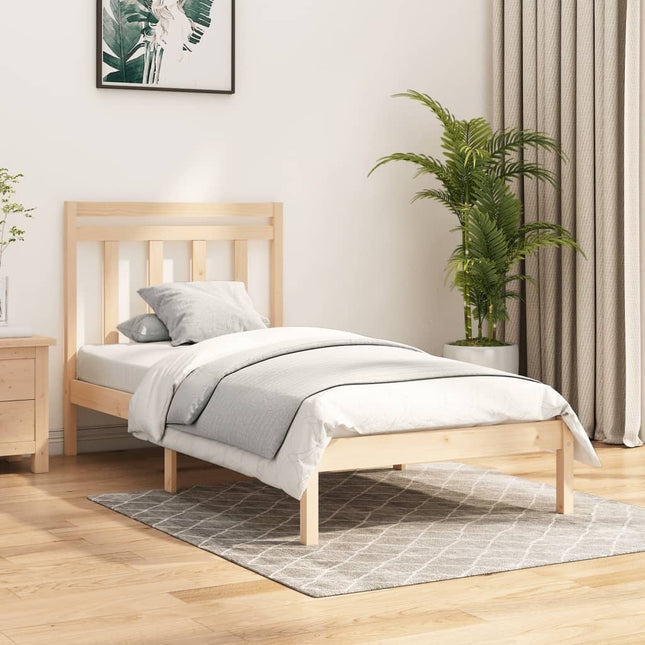 Bedframe Massief Hout 100 x 200 cm Naturel