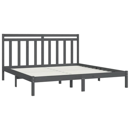Bedframe Massief Hout 200 x 200 cm Grijs