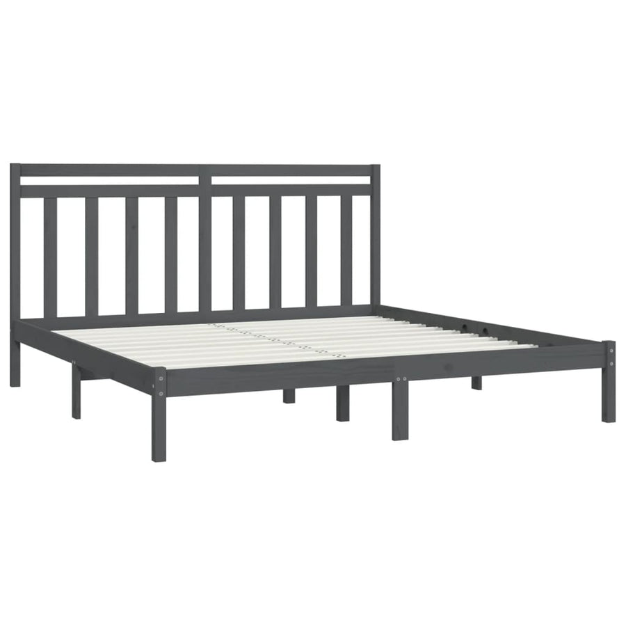 Bedframe Massief Hout 200 x 200 cm Grijs
