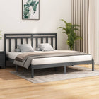 Bedframe massief hout grijs 200x200 cm