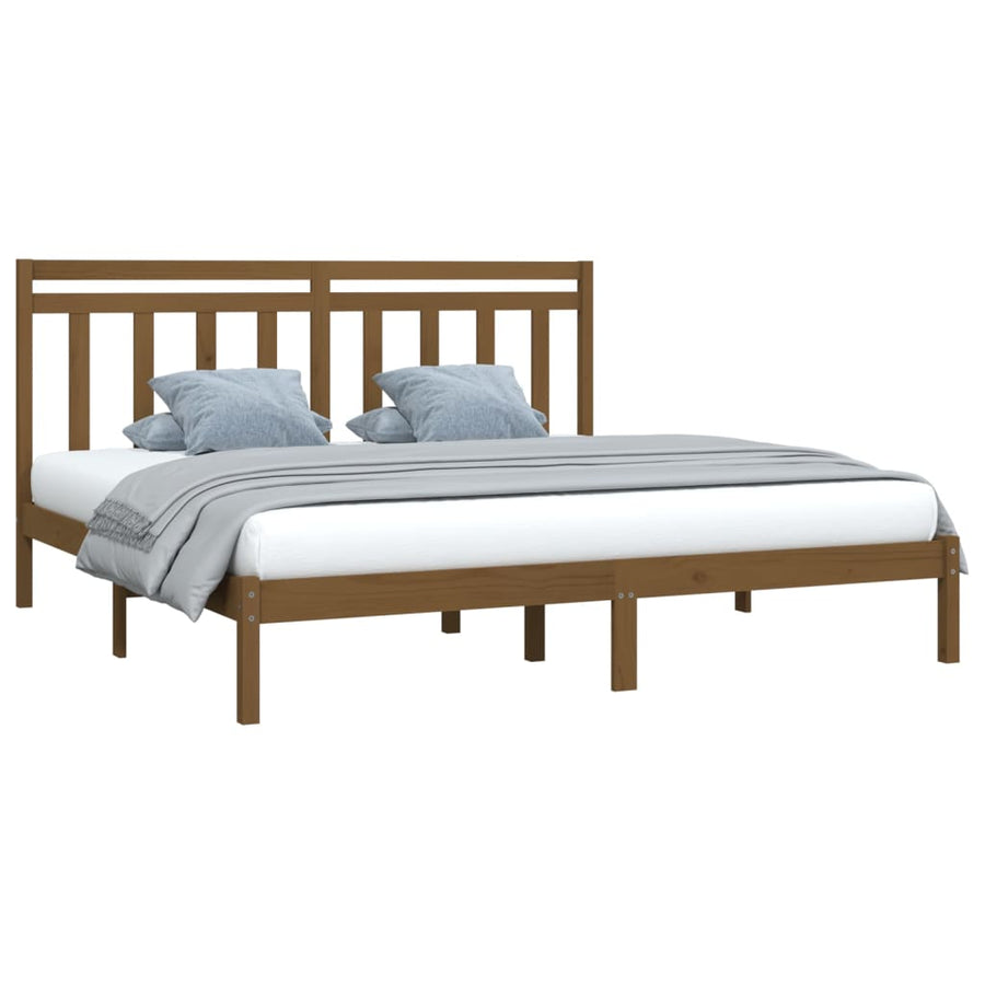 Bedframe Massief Hout 200 x 200 cm Honingbruin