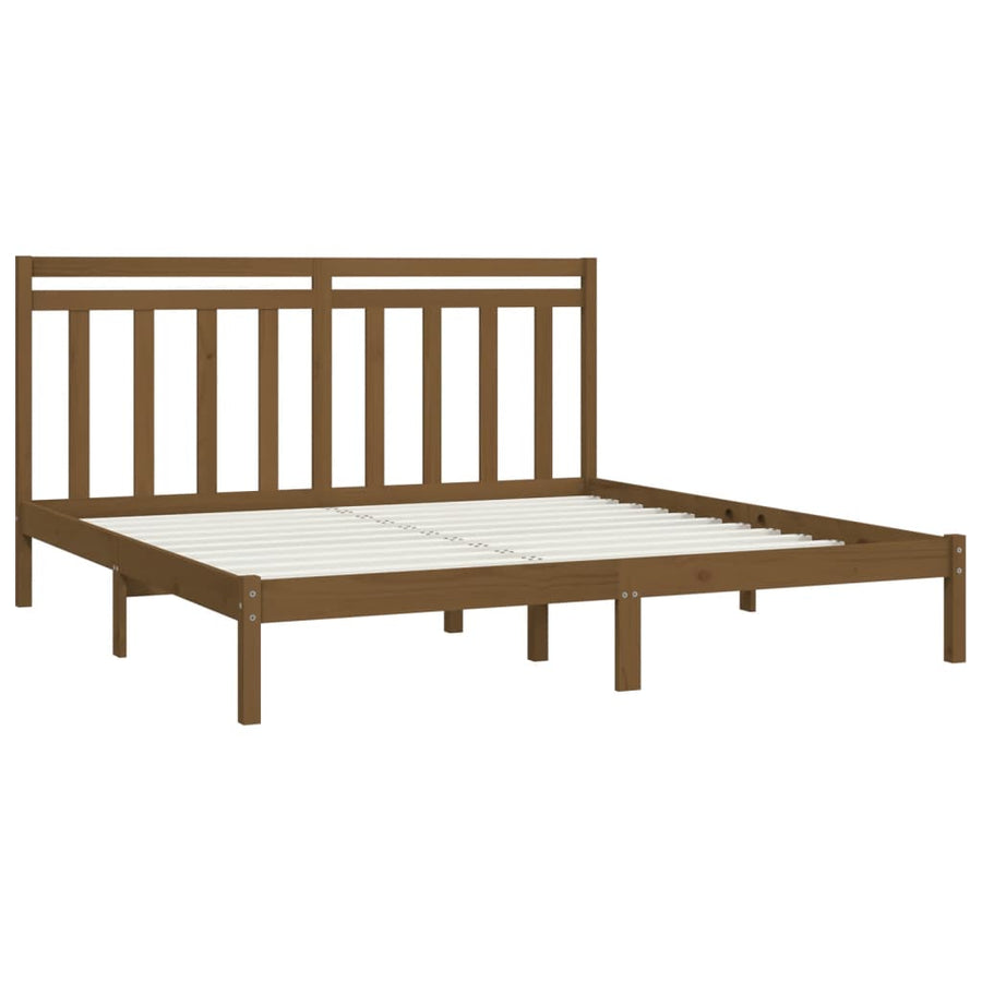 Bedframe Massief Hout 200 x 200 cm Honingbruin