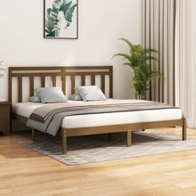 Bedframe Massief Hout 200 x 200 cm Honingbruin