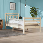 Bedframe Massief Hout 100 x 200 cm Naturel