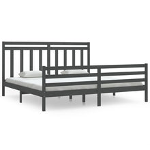Bedframe Massief Hout 200 x 200 cm Grijs