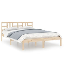 Bedframe Massief Hout 135 x 190 cm Naturel