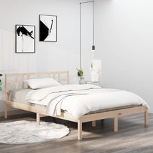 Bedframe Massief Hout 135 x 190 cm Naturel