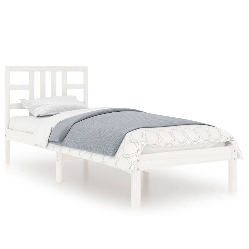 Bedframe Massief Hout 100 x 200 cm Wit