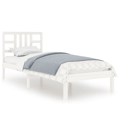 Bedframe Massief Hout 100 x 200 cm Wit