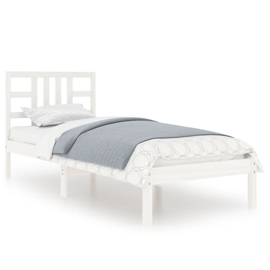 Bedframe Massief Hout 100 x 200 cm Wit