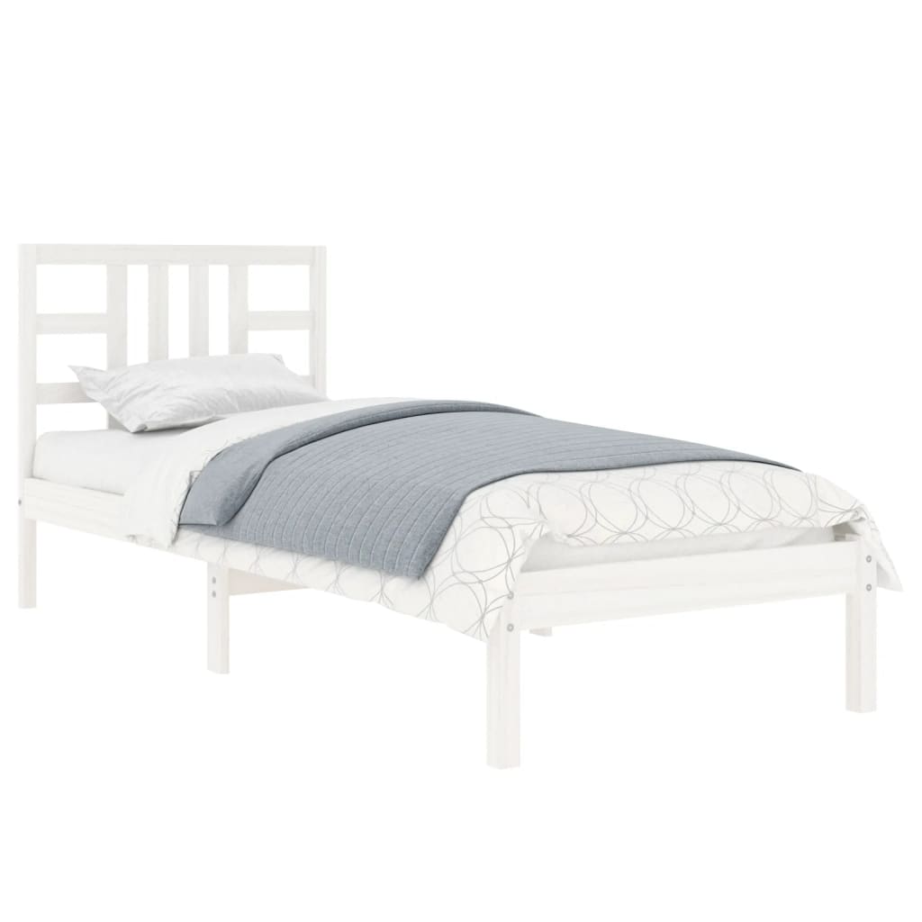 Bedframe Massief Hout 100 x 200 cm Wit