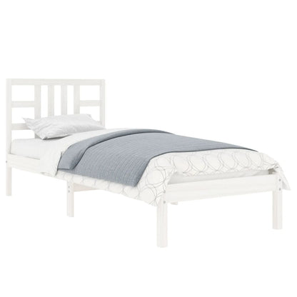 Bedframe Massief Hout 100 x 200 cm Wit