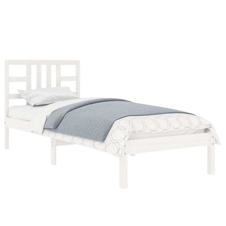 Bedframe Massief Hout 100 x 200 cm Wit
