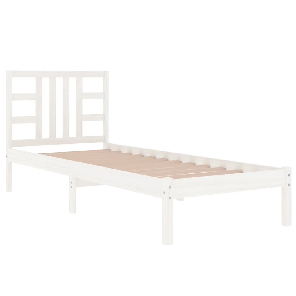 Bedframe Massief Hout 100 x 200 cm Wit