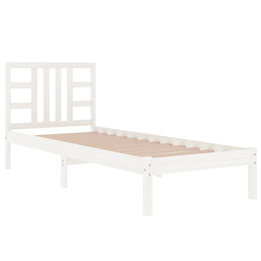 Bedframe Massief Hout 100 x 200 cm Wit