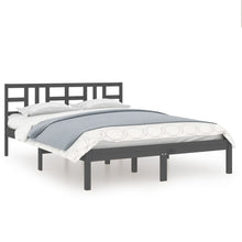Bedframe Massief Hout 200 x 200 cm Grijs