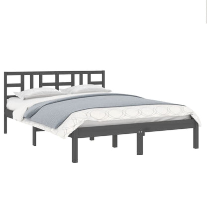 Bedframe Massief Hout 200 x 200 cm Grijs