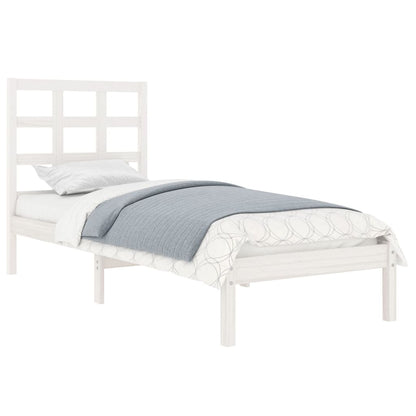 Bedframe Massief Hout Small Single 75 x 190 cm Wit