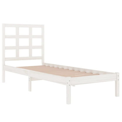 Bedframe Massief Hout Small Single 75 x 190 cm Wit