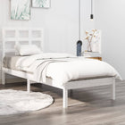 Bedframe massief grenenhout wit 75x190 cm