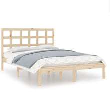 Bedframe Massief Hout 135 x 190 cm Naturel