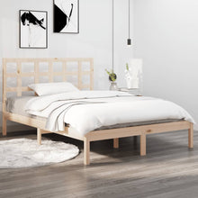 Bedframe Massief Hout 135 x 190 cm Naturel
