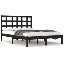 Bedframe Massief Hout 200 x 200 cm Zwart