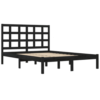 Bedframe Massief Hout 200 x 200 cm Zwart