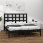 Bedframe massief grenenhout zwart 200x200 cm
