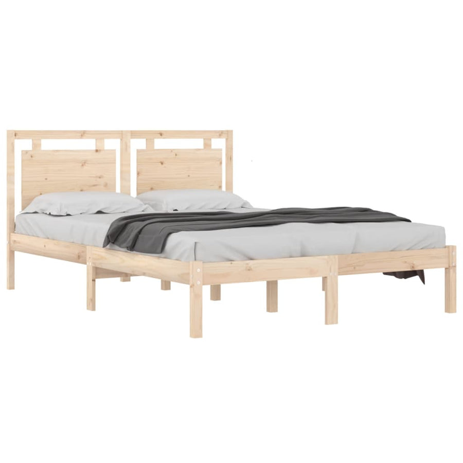 Bedframe Massief Hout Small Double 120 x 190 cm Naturel