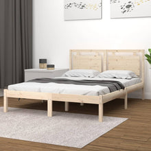 Bedframe Massief Hout Small Double 120 x 190 cm Naturel