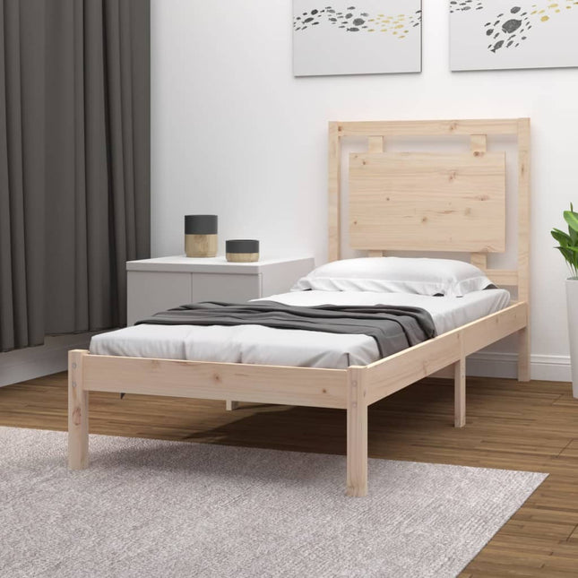 Bedframe Massief Hout 100 x 200 cm Naturel