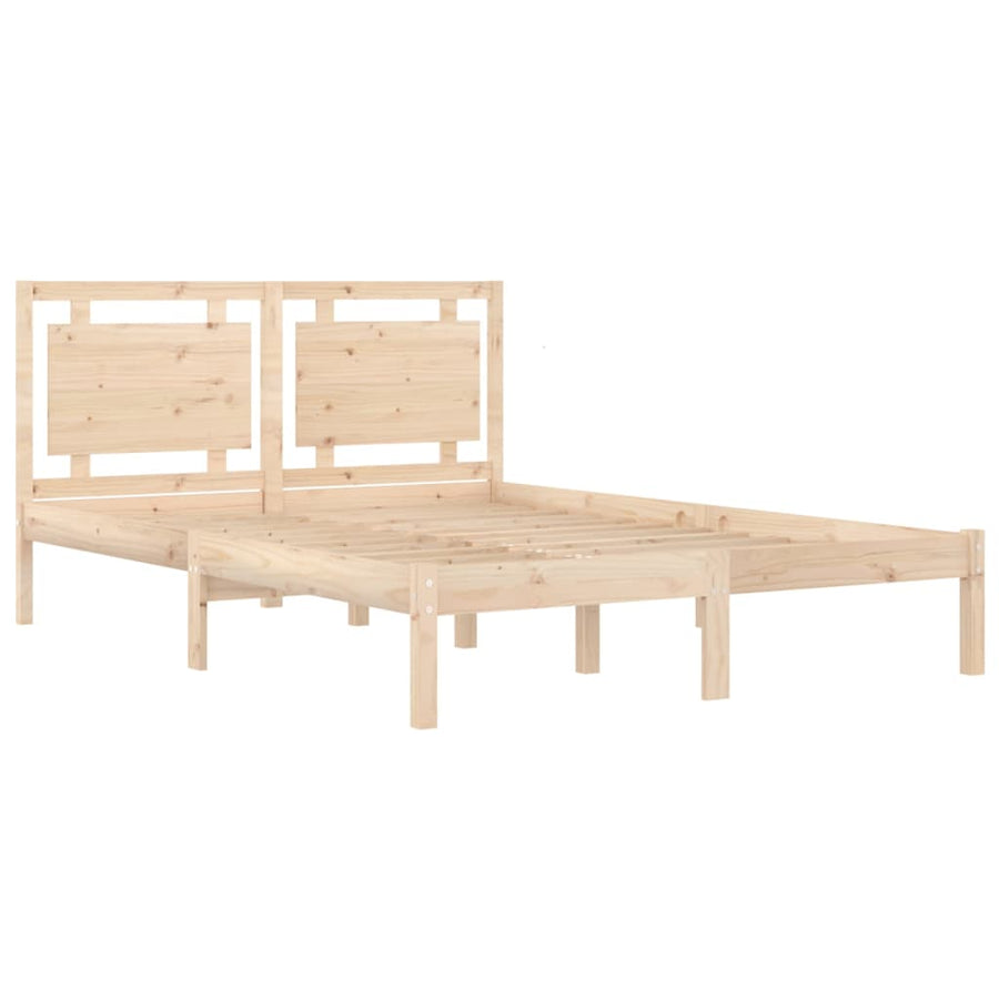Bedframe Massief Hout 120 x 200 cm Naturel