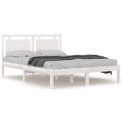 Bedframe Massief Hout 120 x 200 cm Wit