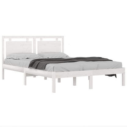 Bedframe Massief Hout 120 x 200 cm Wit
