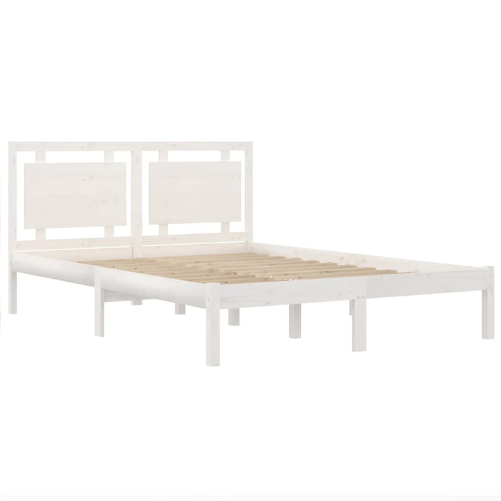 Bedframe Massief Hout 120 x 200 cm Wit