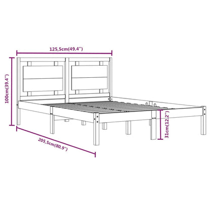 Bedframe Massief Hout 120 x 200 cm Wit
