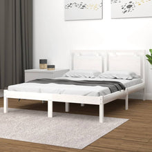 Bedframe Massief Hout 120 x 200 cm Wit