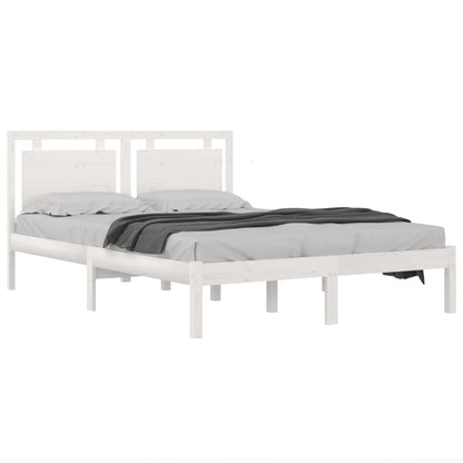 Bedframe Massief Hout 160 x 200 cm Wit