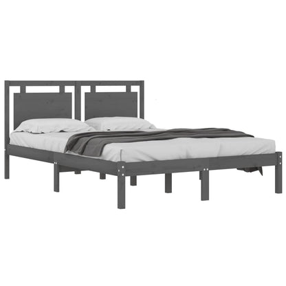 Bedframe Massief Hout 200 x 200 cm Grijs